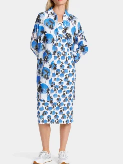 Marc Cain Kleider-KLEID MIT BEACH-POINT-PRINT bright azure
