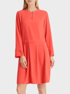 Marc Cain Kleider-KLEID MIT FALTENROCK bright tomato