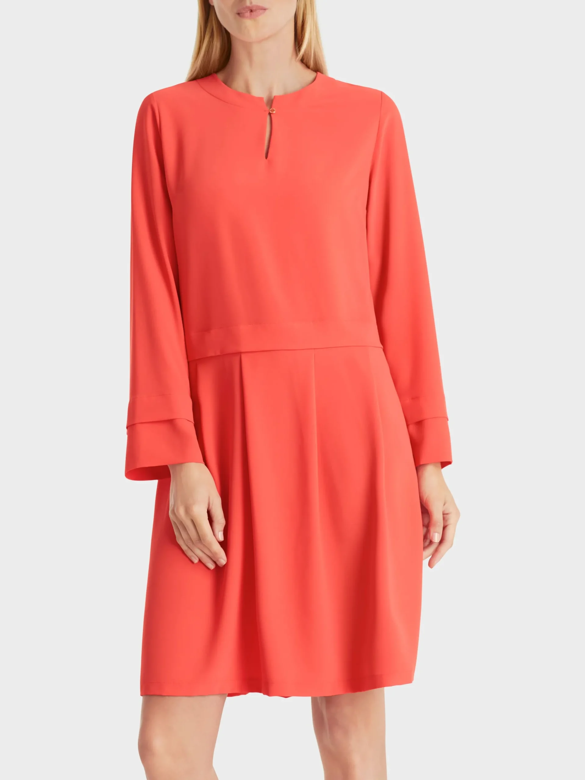 Marc Cain Kleider-KLEID MIT FALTENROCK bright tomato
