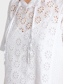 Marc Cain Kleider-KLEID MIT LOCHSTICKEREI white