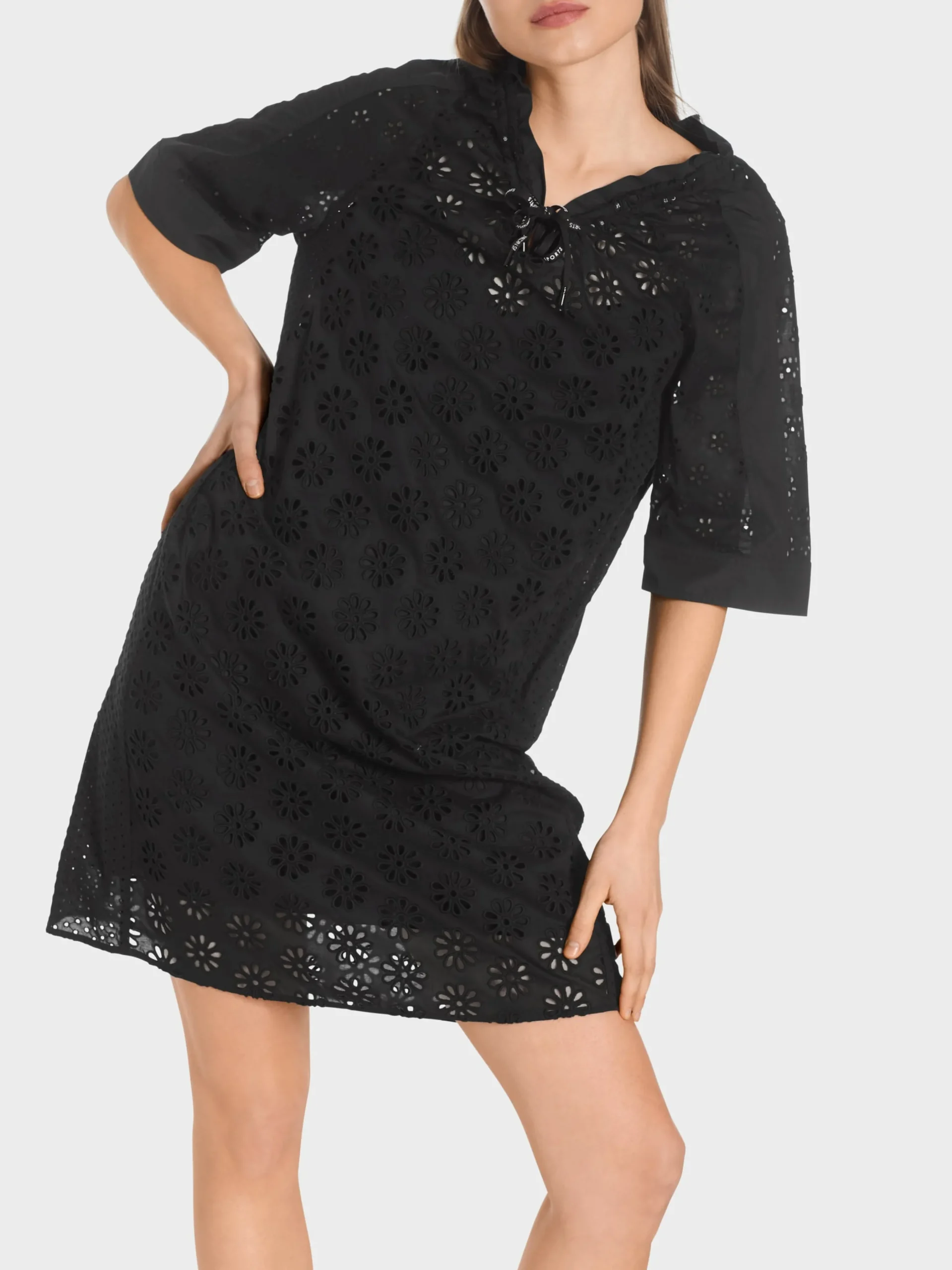 Marc Cain Kleider-KLEID MIT LOCHSTICKEREI black