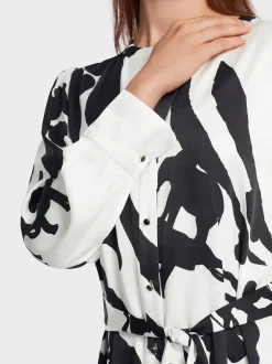 Marc Cain Kleider-KLEID MIT PRINT white and black