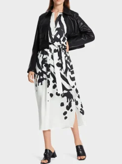 Marc Cain Kleider-KLEID MIT PRINT white and black