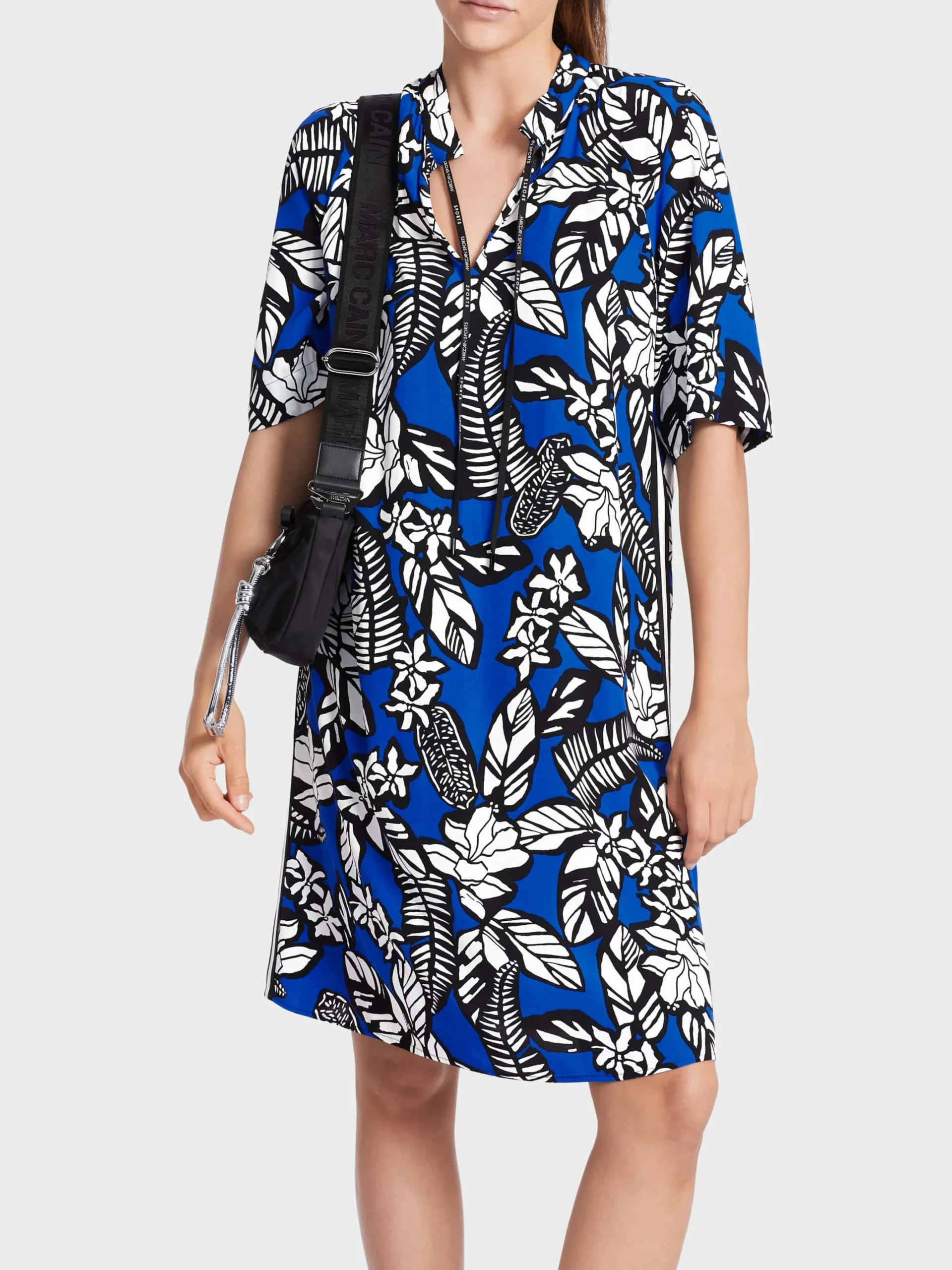 Marc Cain Kleider-KLEID MIT PRINT "RETHINK TOGETHER" bright royal blue