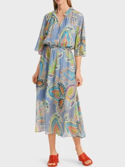 Marc Cain Kleider-KLEID MIT STILISIERTEM PAISLEY-PRINT deep summer sky