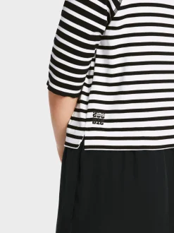 Marc Cain Kleider-KLEID MIT TWO-IN-ONE-EFFEKT black and white