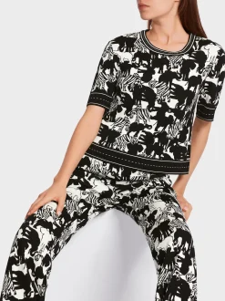 Marc Cain Pullover & Sweatshirts|Strick-KNITTED IN GERMANY SWEATER white and black