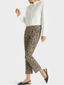 Marc Cain Hosen-KÖRPERNAHE HOSE FREDERICA MIT FLARED LEG off-white