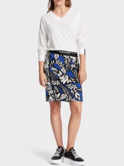 Marc Cain Röcke-KÖRPERNAHER ROCK MIT FLORALEM PRINT white and black