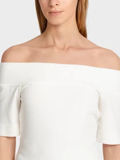 Marc Cain Pullover & Sweatshirts-KÖRPERNAHER SWEATER KNITTED IN GERMANY off-white