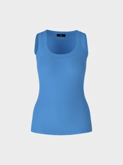 Marc Cain Shirts & Tops-KÖRPERNAHES, ÄRMELLOSES TOP bright azure