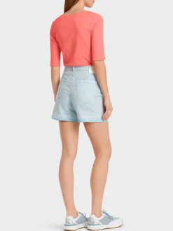 Marc Cain Shirts & Tops-KÖRPERNAHES T-SHIRT MIT ¾-ÄRMEL light neon red