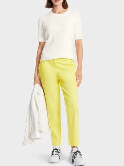 Marc Cain Pullover & Sweatshirts|Strick-KURZARM-SWEATER AUS FEINEM RIPPSTRICK off-white