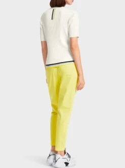 Marc Cain Pullover & Sweatshirts|Strick-KURZARM-SWEATER AUS FEINEM RIPPSTRICK off-white