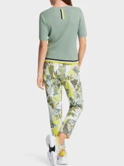 Marc Cain Pullover & Sweatshirts|Strick-KURZARM-SWEATER AUS FEINEM RIPPSTRICK soft sage