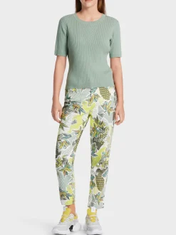 Marc Cain Pullover & Sweatshirts|Strick-KURZARM-SWEATER AUS FEINEM RIPPSTRICK soft sage