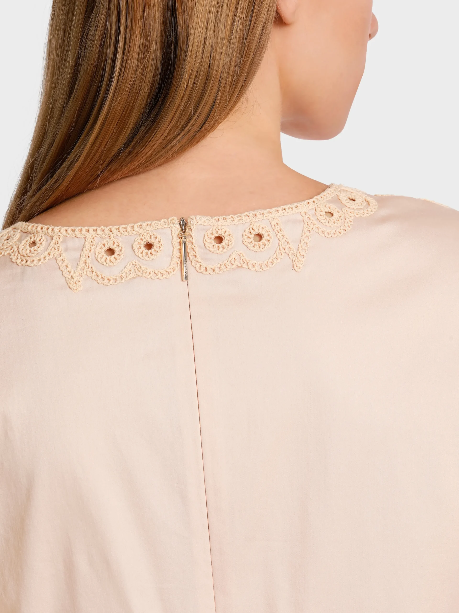 Marc Cain Blusen & Tuniken-KURZE BAUMWOLLBLUSE MIT LOCHSTICKEREI soft rose