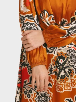 Marc Cain Kleider-KURZES KLEID MIT WICKELEFFEKT bright ochre