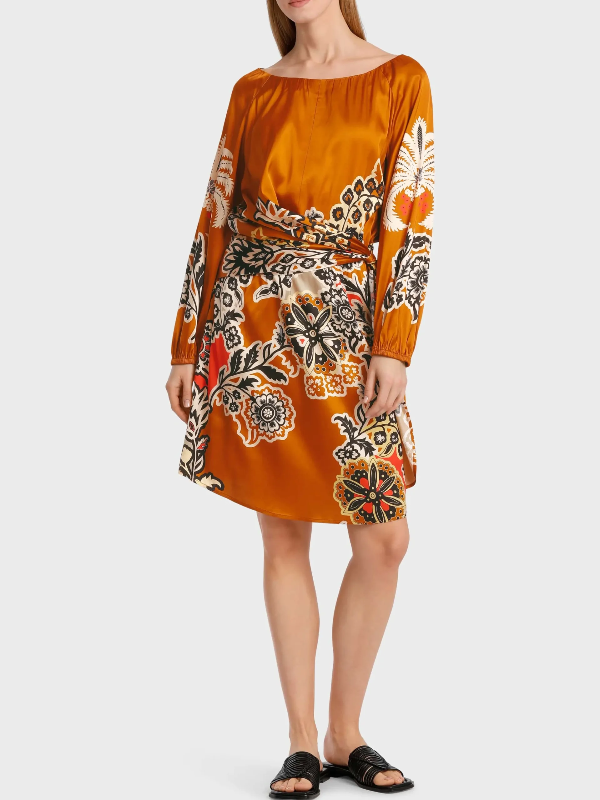 Marc Cain Kleider-KURZES KLEID MIT WICKELEFFEKT bright ochre