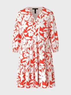 Marc Cain Kleider-KURZES STUFENKLEID AUS VISKOSE bright tomato
