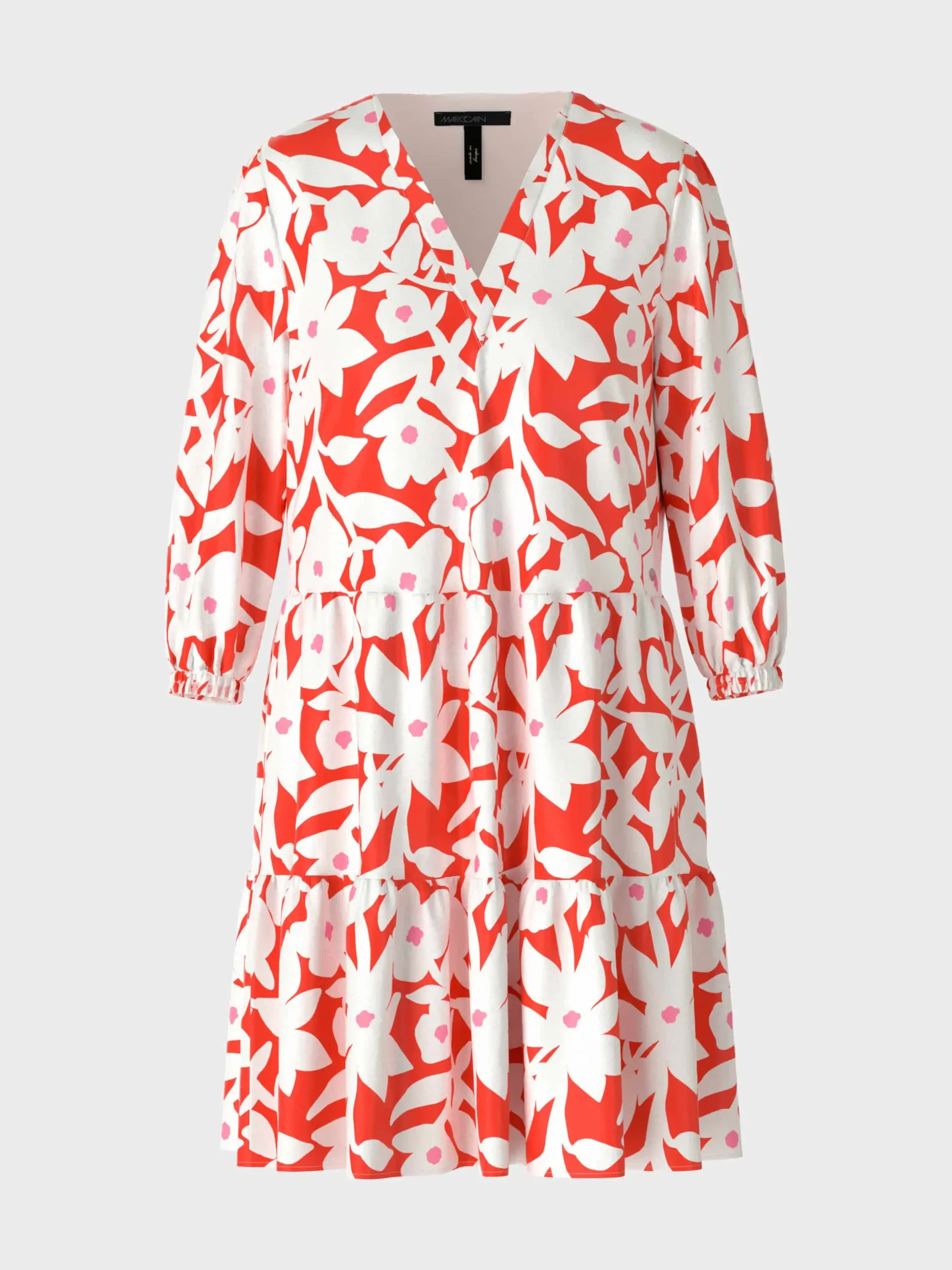 Marc Cain Kleider-KURZES STUFENKLEID AUS VISKOSE bright tomato