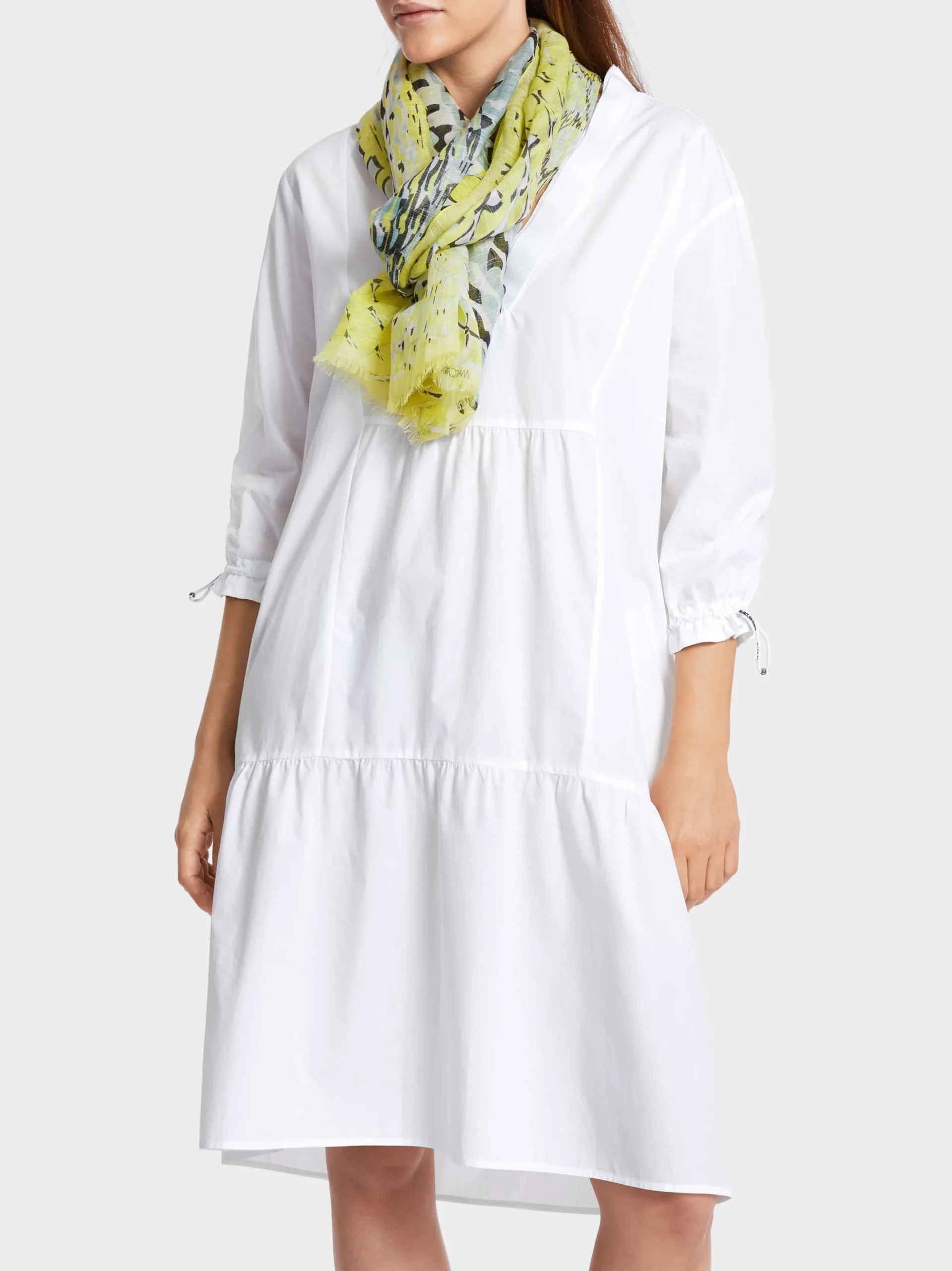 Marc Cain Kleider-KURZES STUFENKLEID "RETHINK TOGETHER" white