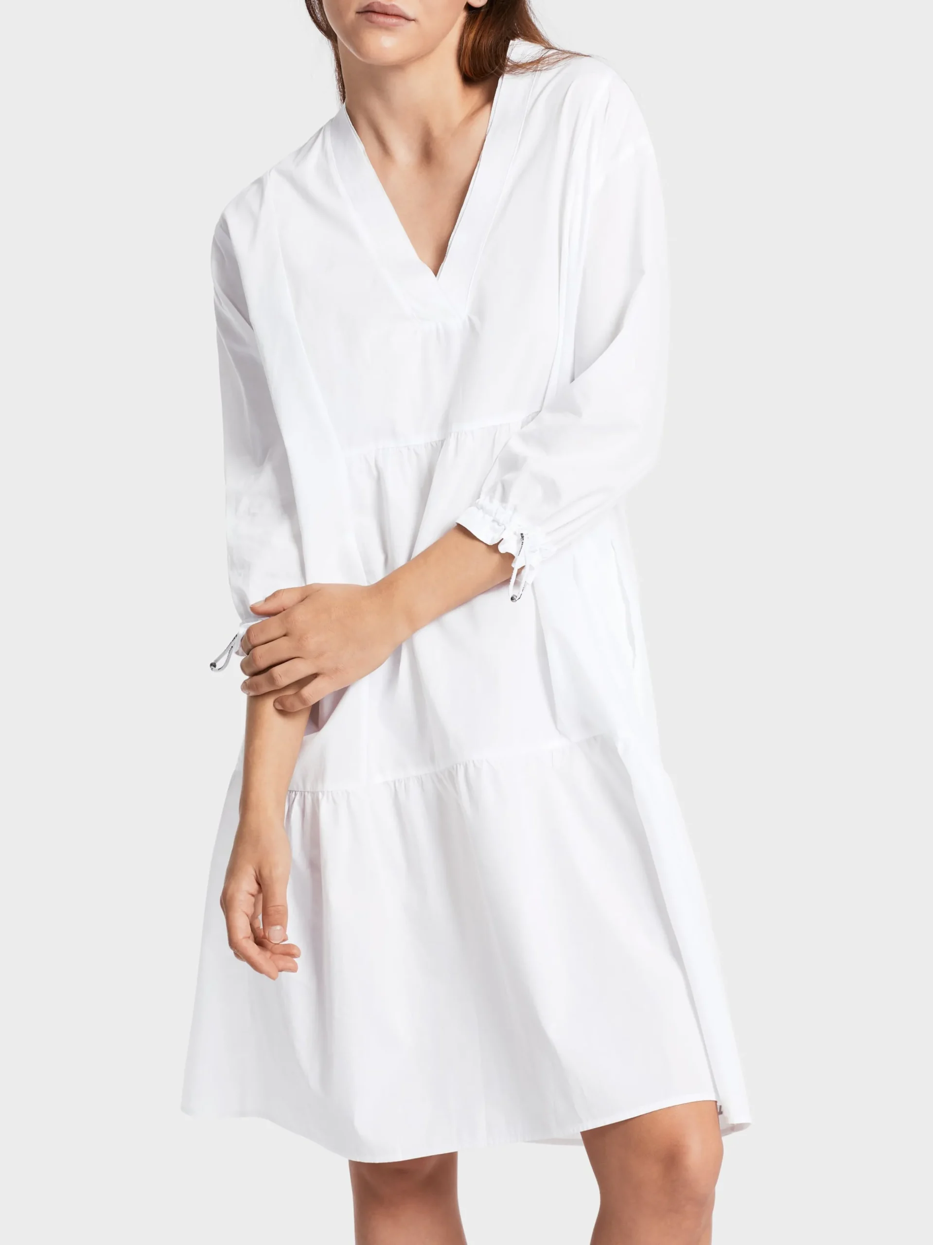Marc Cain Kleider-KURZES STUFENKLEID "RETHINK TOGETHER" white