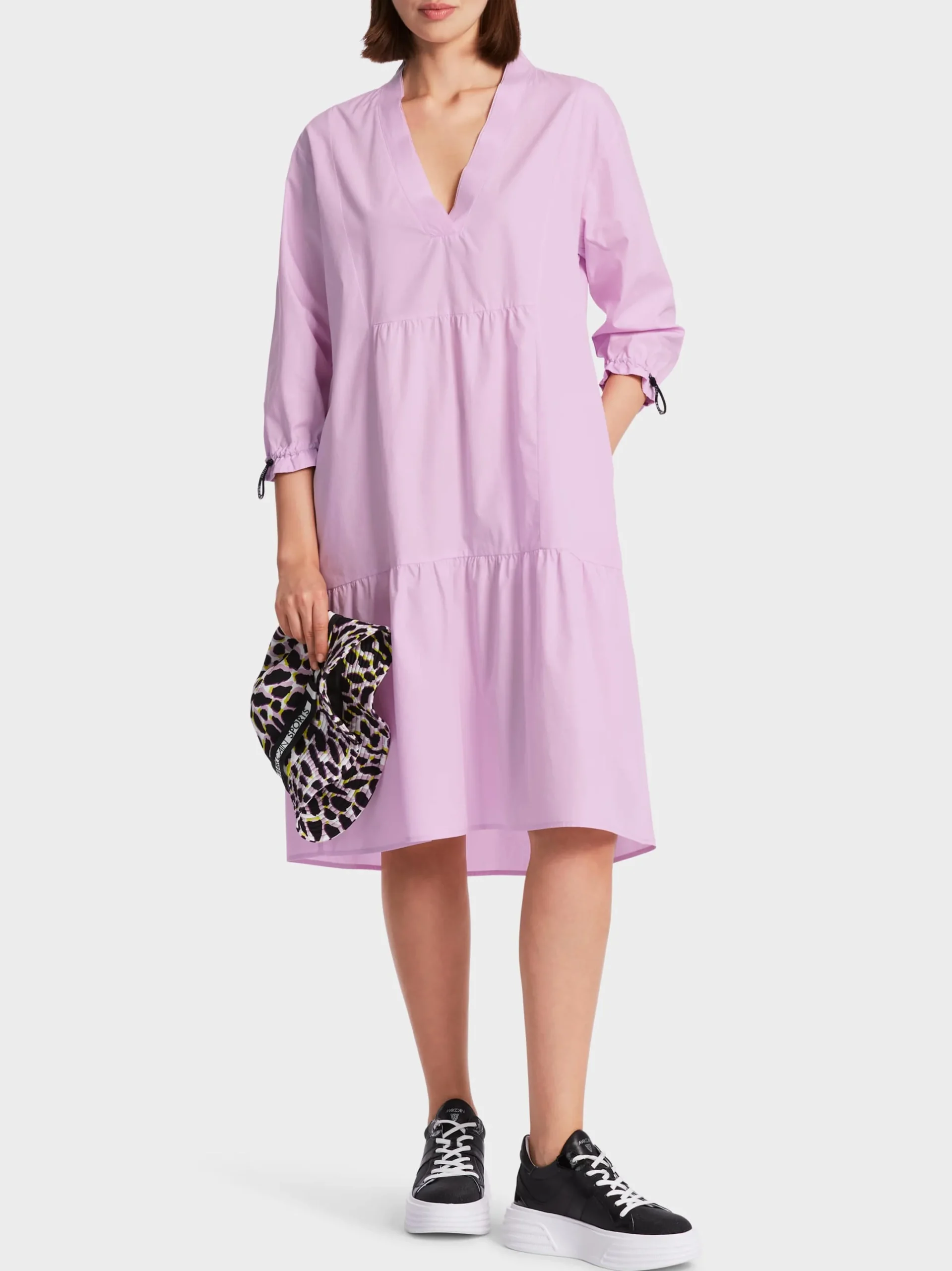 Marc Cain Kleider-KURZES STUFENKLEID "RETHINK TOGETHER" bright pink lavender