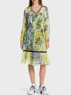Marc Cain Kleider-KURZES VISKOSEKLEID MIT STUFE soft sage