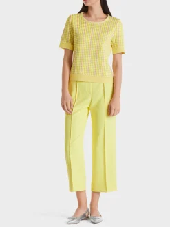 Marc Cain Pullover & Sweatshirts|Strick-KURZÄRMLIGER PULLOVER KNITTED IN GERMANY pale lemon