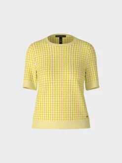 Marc Cain Pullover & Sweatshirts|Strick-KURZÄRMLIGER PULLOVER KNITTED IN GERMANY pale lemon