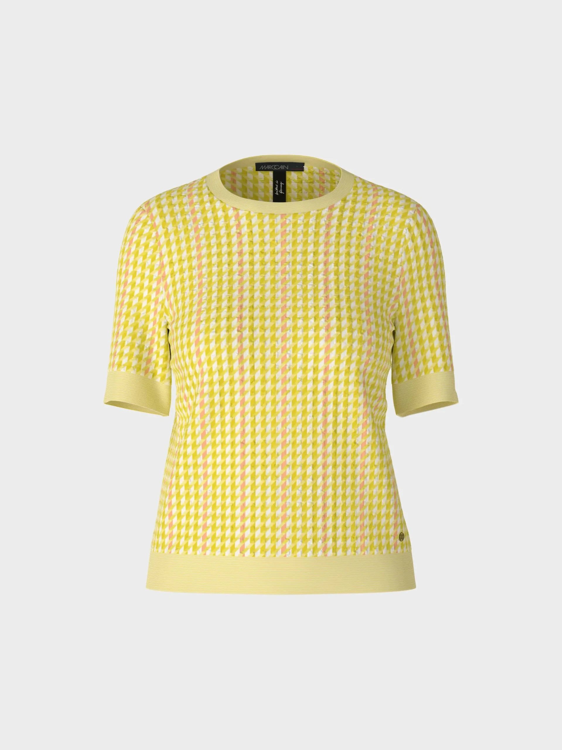 Marc Cain Pullover & Sweatshirts|Strick-KURZÄRMLIGER PULLOVER KNITTED IN GERMANY pale lemon