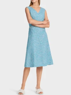 Marc Cain Kleider-KURZÄRMLIGES KLEID MIT KAROS light azure