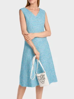 Marc Cain Kleider-KURZÄRMLIGES KLEID MIT KAROS light azure