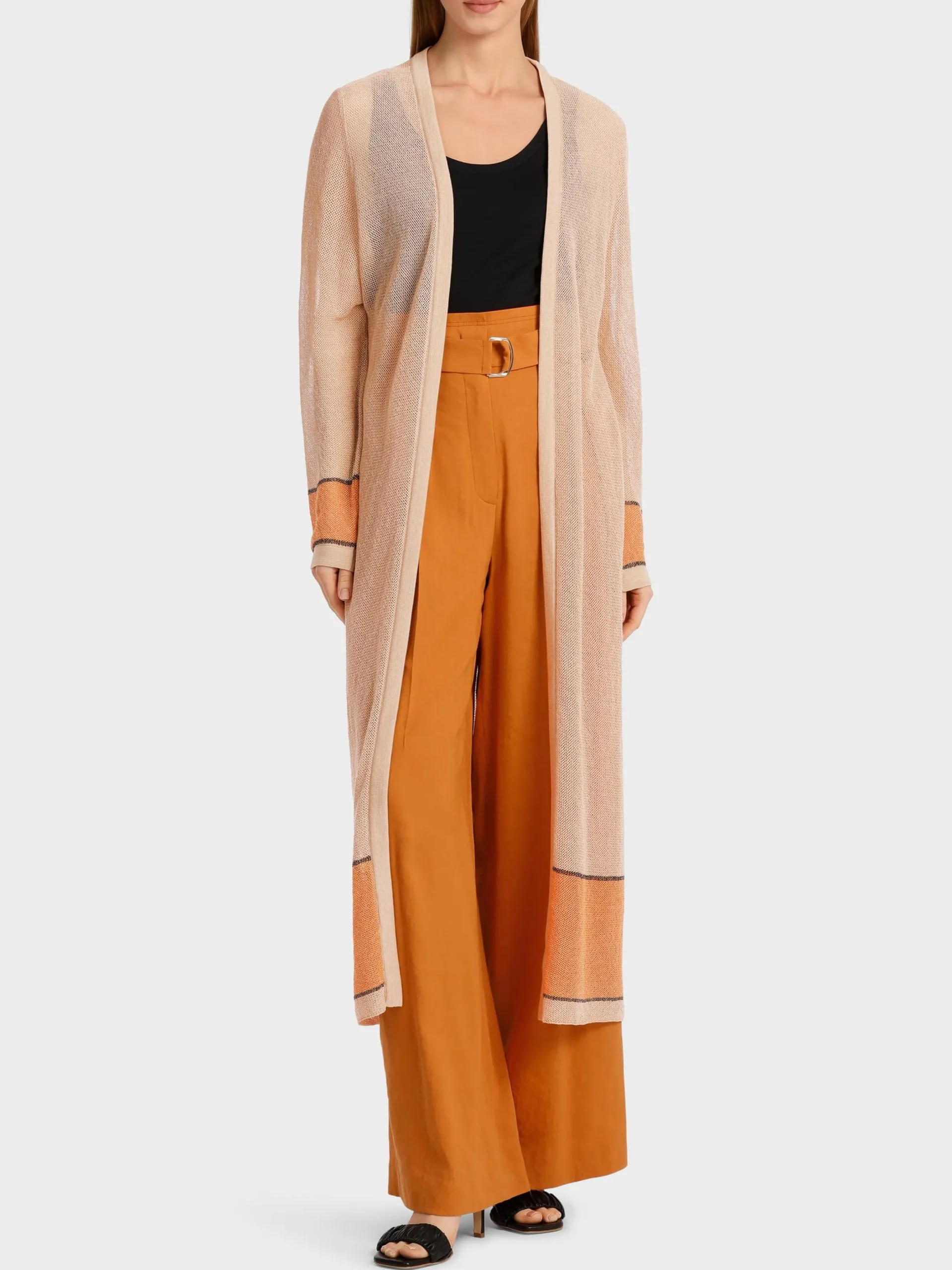 Marc Cain Jacken|Strick-LANGER CARDIGAN, KNITTED IN GERMANY deep sand