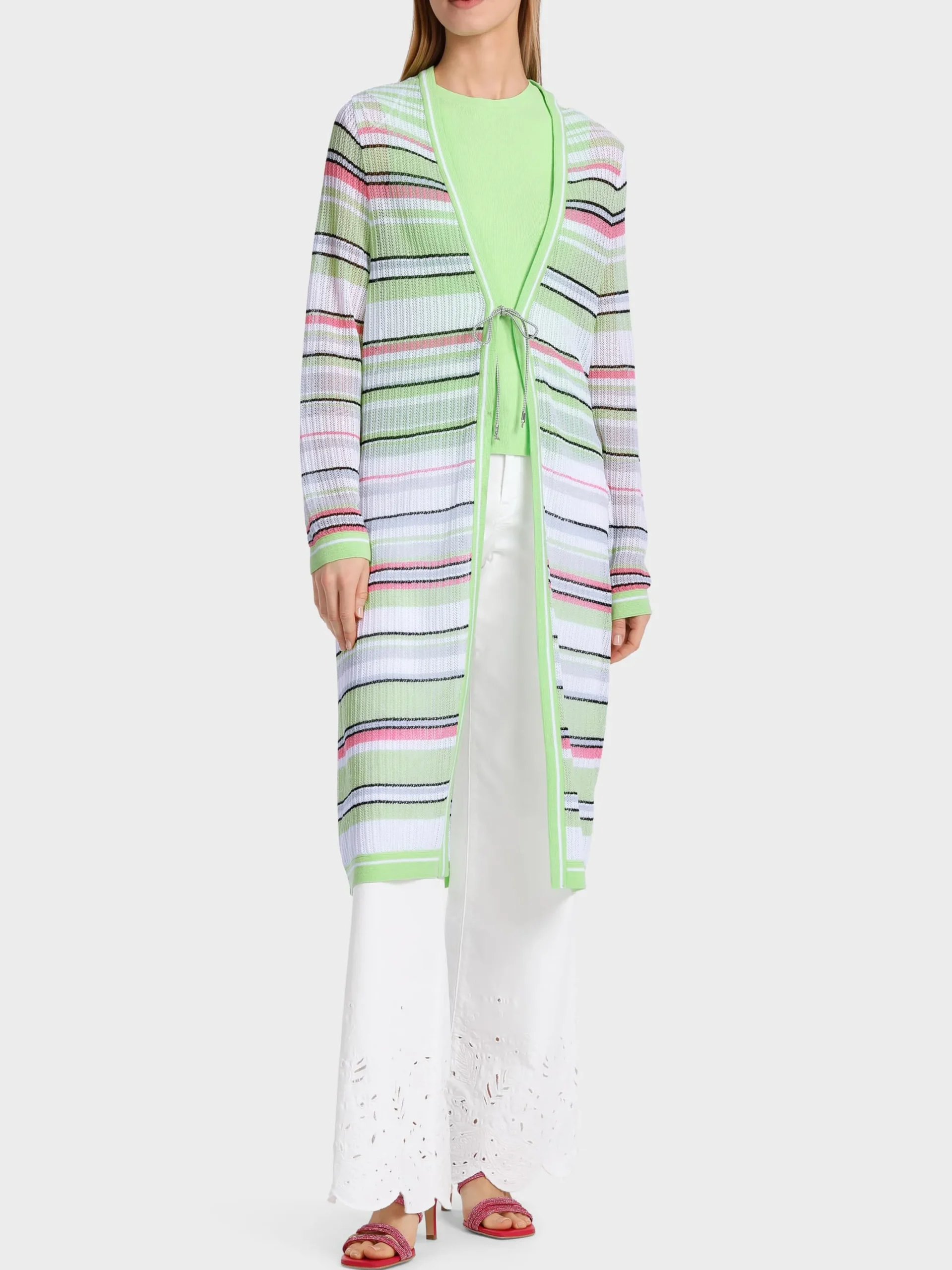 Marc Cain Jacken|Strick-LANGER CARDIGAN KNITTED IN GERMANY light apple green