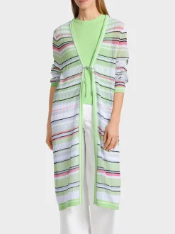 Marc Cain Jacken|Strick-LANGER CARDIGAN KNITTED IN GERMANY light apple green