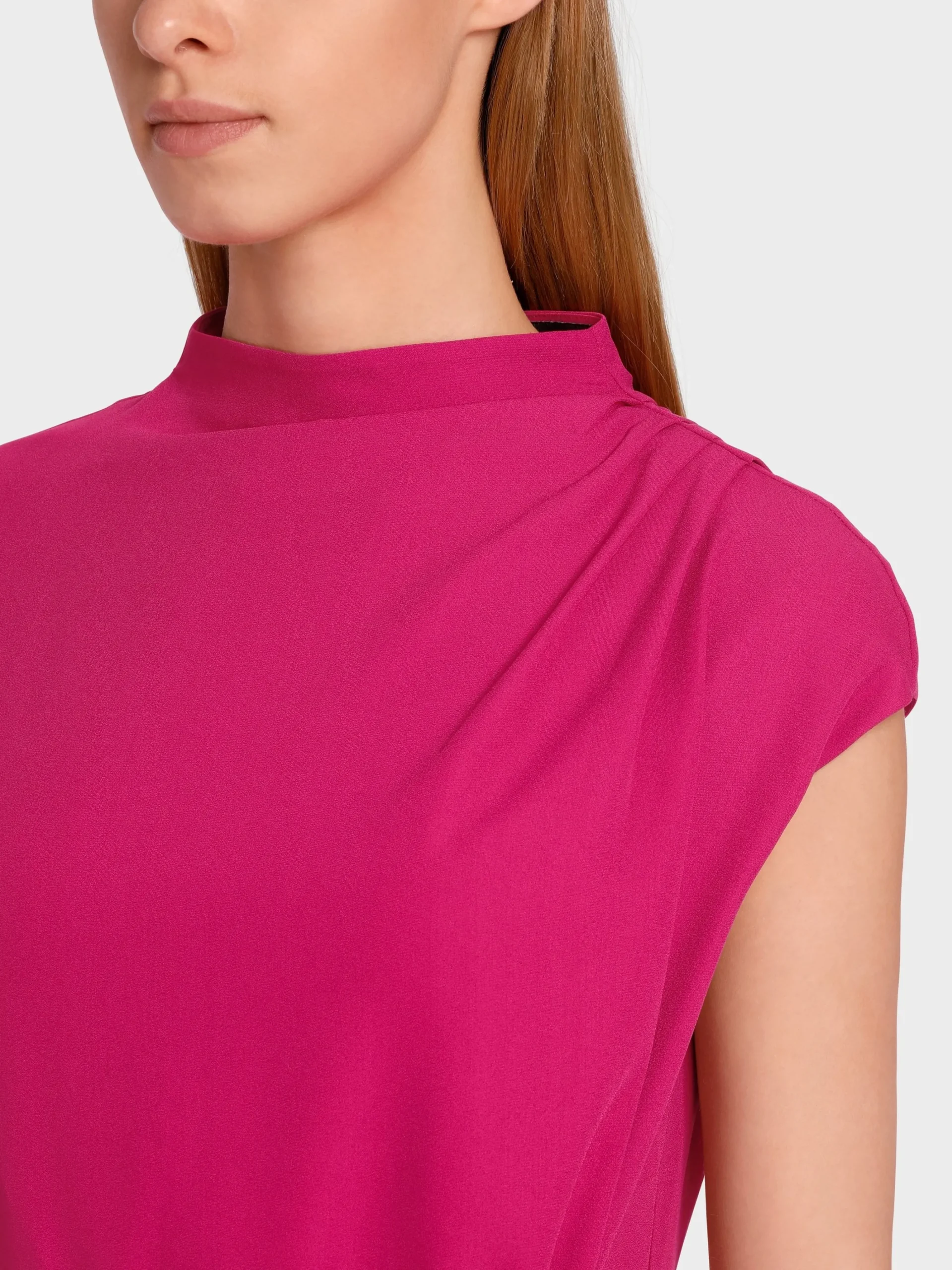 Marc Cain Kleider-LANGES KLEID MIT FALTENEINSATZ deep fuchsia