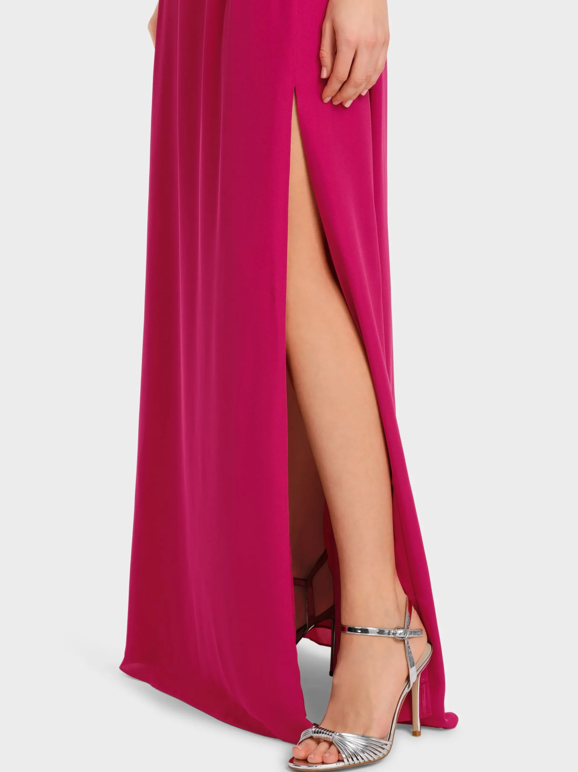 Marc Cain Kleider-LANGES KLEID MIT FALTENEINSATZ deep fuchsia