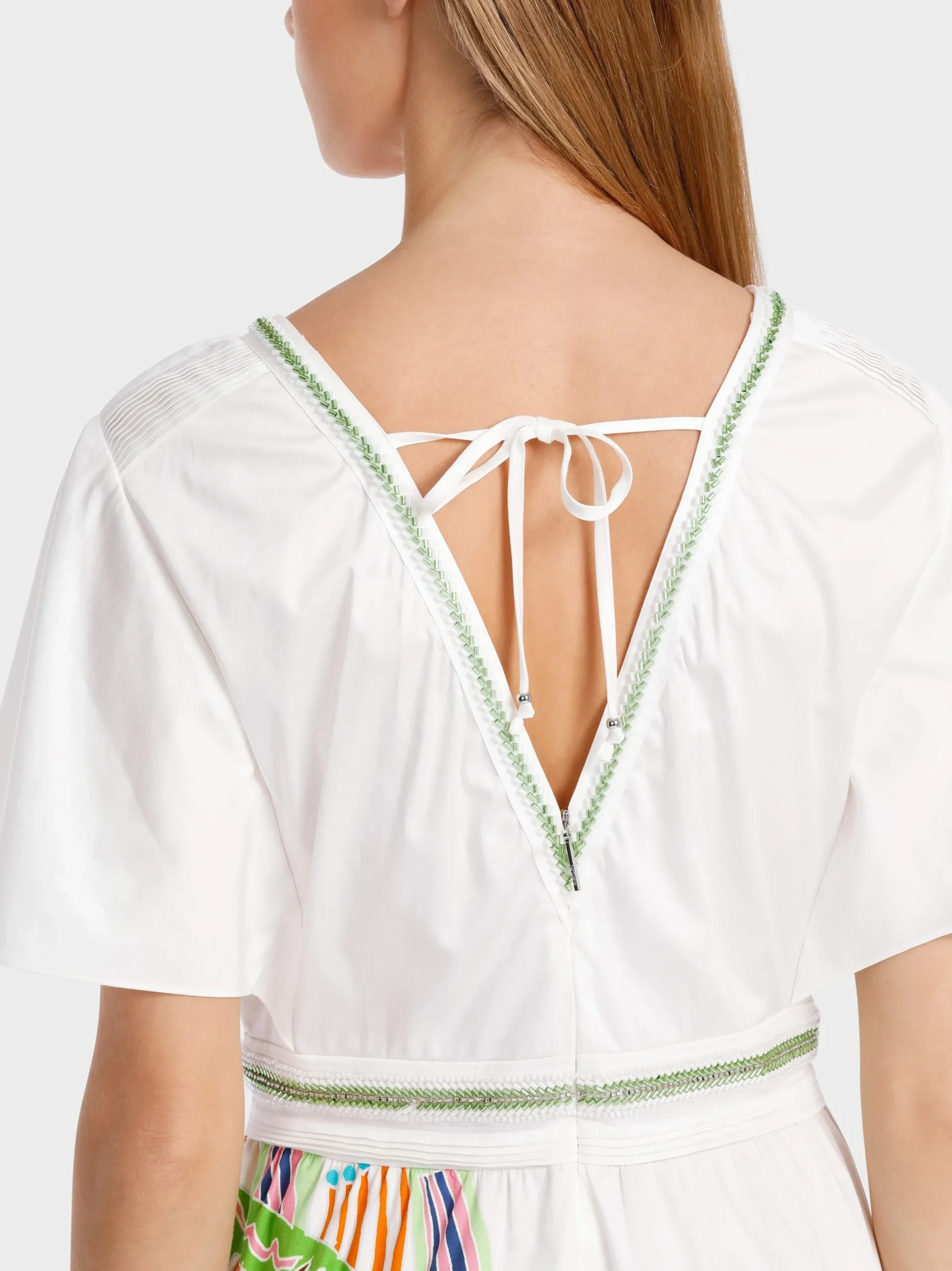 Marc Cain Kleider-LANGES KLEID MIT HOHER TAILLE white