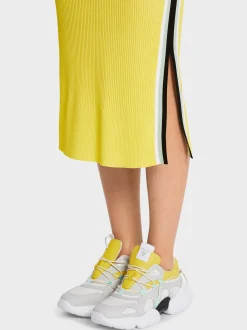 Marc Cain Kleider|Strick-LANGES SCHMALES STRICKKLEID soft limeade