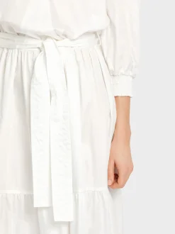 Marc Cain Kleider-LANGES TAILLIERTES STUFENKLEID off-white