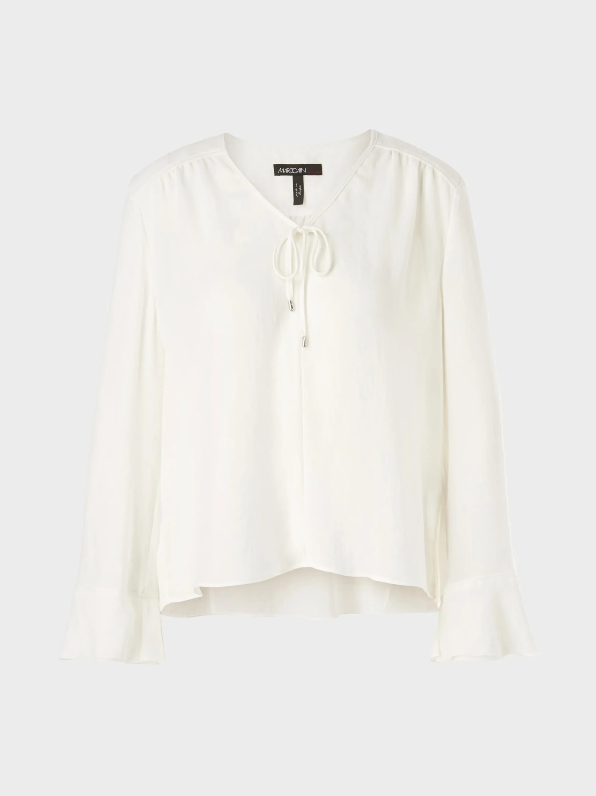 Marc Cain Blusen & Tuniken-LANGÄRMELIGE BLUSE AUS RECYCELTER FASER off-white