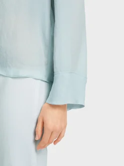 Marc Cain Blusen & Tuniken-LANGÄRMELIGE BLUSE AUS RECYCELTER FASER smoky ice new