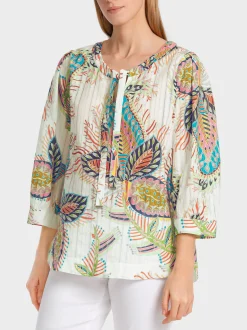 Marc Cain Blusen & Tuniken-LANGÄRMELIGE BLUSE IN A-LINIE white