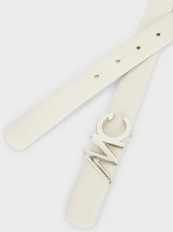 Marc Cain Accessoires-LEDERGÜRTEL MIT MC-LOGO-SCHLIEßE smoke