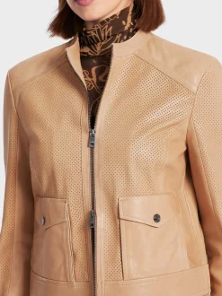 Marc Cain Jacken-LEDERJACKE MIT REIßVERSCHLUSS bright camel