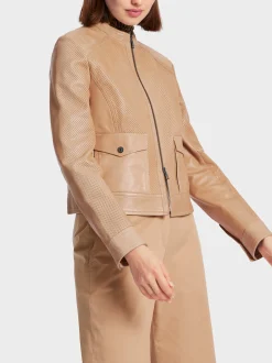 Marc Cain Jacken-LEDERJACKE MIT REIßVERSCHLUSS bright camel