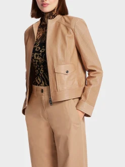 Marc Cain Jacken-LEDERJACKE MIT REIßVERSCHLUSS bright camel