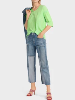 Marc Cain Blusen & Tuniken|Shirts & Tops-LEGERES BLUSENSHIRT light apple green